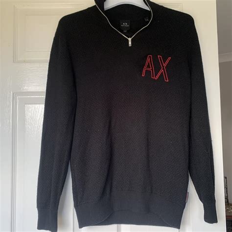 armani jumper sale|armani exchange quarter zip sweater.